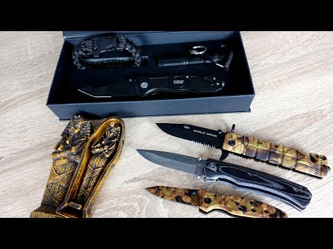Affordable knife set and 3 other one-handed knives from Amazon - Unboxing and Review