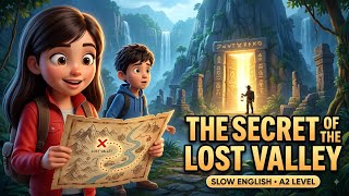THE SECRET OF THE LOST VALLEY 🗺️ | English Adventure Story | Slow English A2 Level 