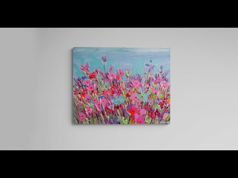 "The fragrant meadow " - abstract floral oil painting by Karavan Nataliia