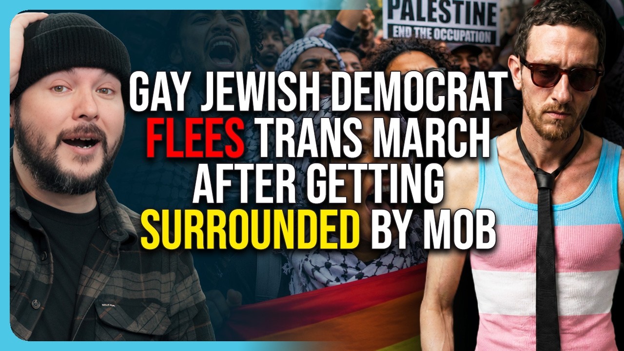 Gay Jewish Democrat  FLEES Trans March After Getting SURROUNDED By Mob