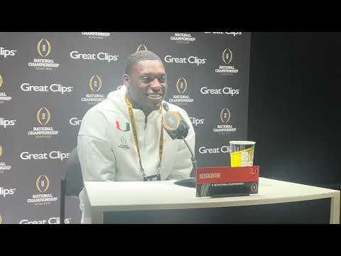 Wesley Bissainthe at Miami Hurricanes media day leading up to national title game