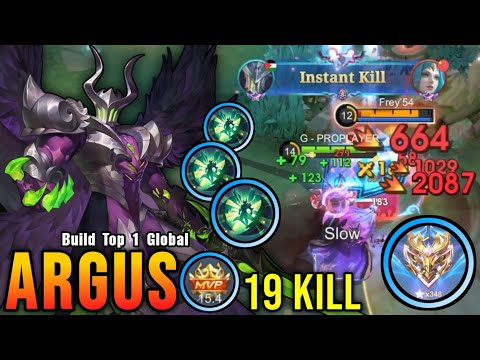 WTF DAMAGE!! 19 Kills Argus Instant Kills Enemies!! - Build Top 1 Global Argus ~ MLBB