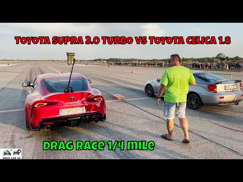Thumbnail for TOYOTA SUPRA 3.0 TURBO vs TOYOTA CELICA 1.8 2ZZGE T23 drag race 1/4 mile 🚦🚗 - 4K UHD by Toyota Celica