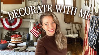 Decorate with Me: Patriotic Summer Tablescape & A “New” Vintage Rug! Vintage Americana Decor Ideas