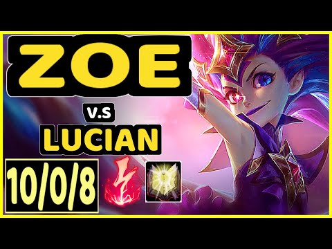 MAPLE (ZOE) vs LUCIAN - 10/0/8 KDA MID CHALLENGER GAMEPLAY - KR