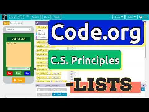 Code.org How to Join a List and Print It | C.S. Principles Example with Code