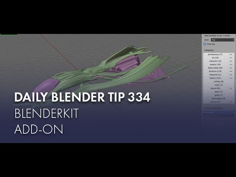 Daily Blender Tip 334 - BlenderKit add-on (Blender 2.8)