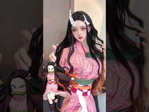 Nezuko in Real life 😘| Ony Nezuko | Demon Slayer characters | #shorts #naruto #anime #demonslayer