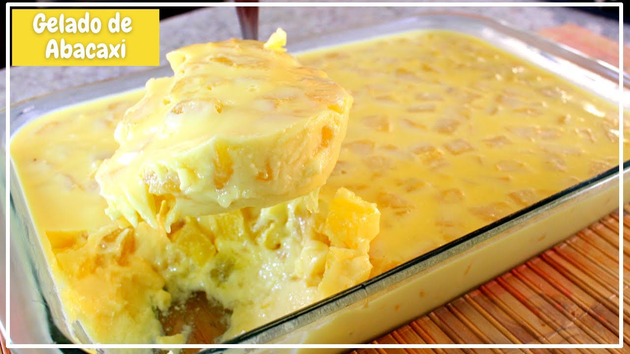 Receita de GELADO DE ABACAXI Simples e Delicioso (COM POUCOS INGREDIENTES)