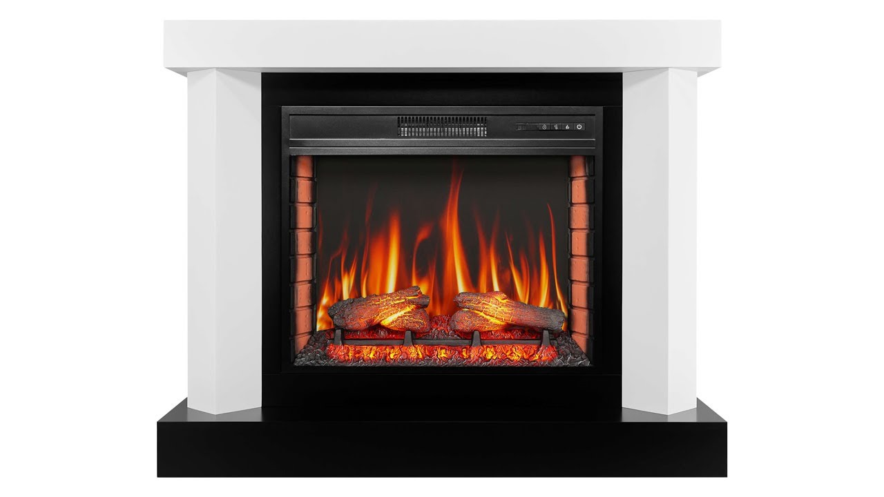 Камінокомплект ArtiFlame Yukon AF28S білий з обігрівом і звуком горіння вогню