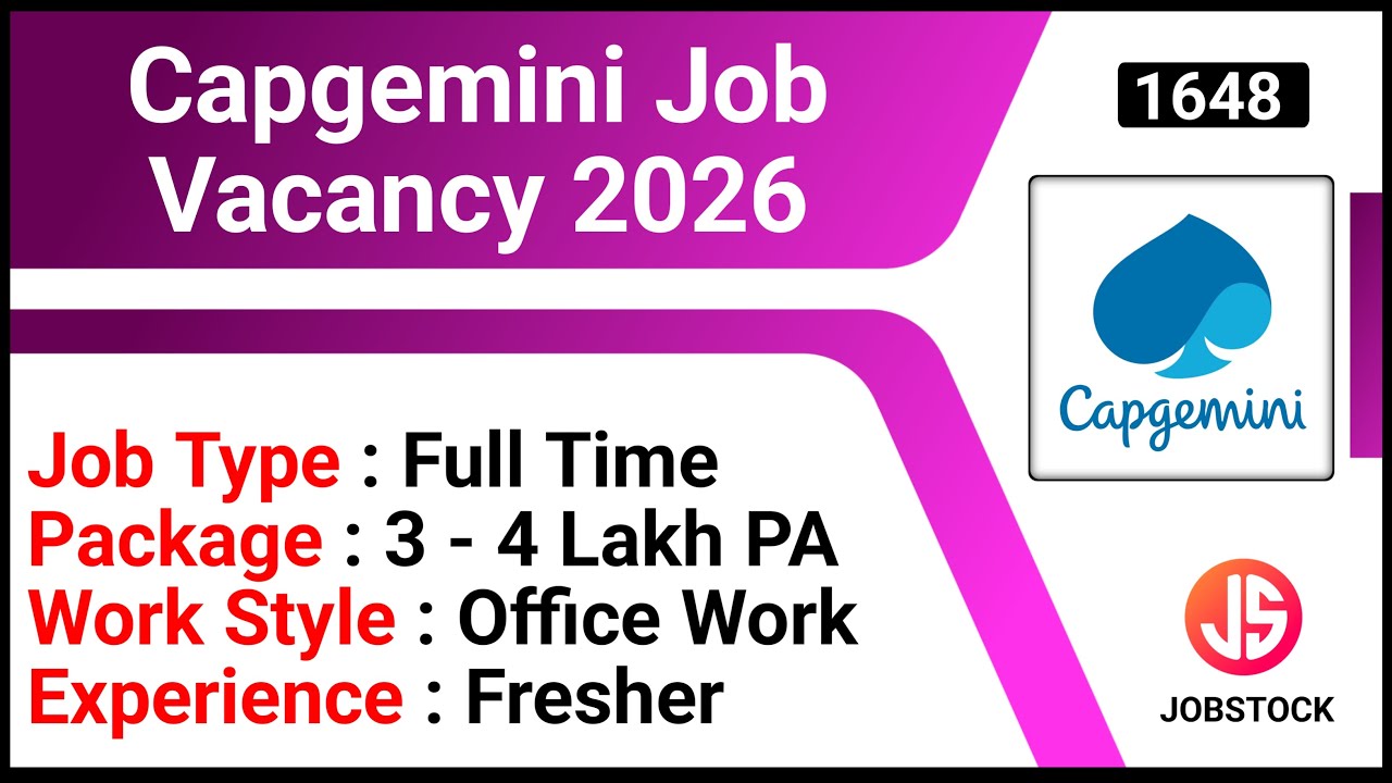 Capgemini Job Vacancy 2026 | Job For Fresher | Full Time Jobs | Network Engineer Jobs