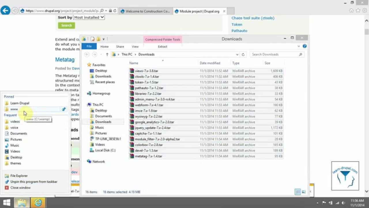 Learn Drupal - Most popular modules