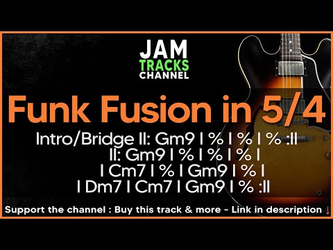 Funk Fusion in 5/4 : Minor Fusion Blues Backing Track in Gm