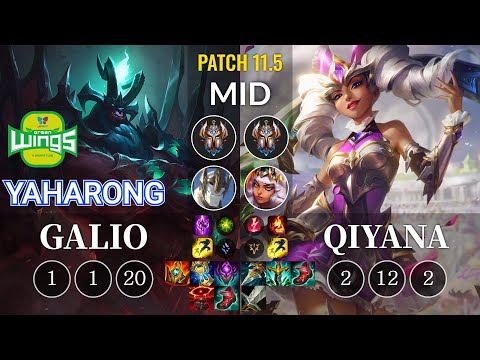 JAG Yaharong Galio vs Qiyana Mid - KR Patch 11.5
