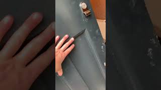 Preview of Before and after of the White Octagon and Black Dot mosaic tile with black border tile installation.