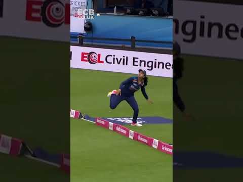 😱 Has there been a better boundary catch? Outrageous from Harleen Deol #shorts #cricketcatches