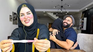 انا حامل????عملت اكبر مفاجاه لزوجي ???? مؤثره