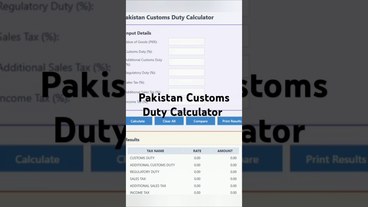 Pakistan Customs Duty Calculator #trending #viral #customs #dutycalculator #business #imports