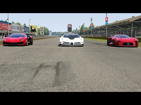 Bugatti Centodieci vs Lamborghini Aventador SVJ vs Nissan Concept 2020 Vison GT