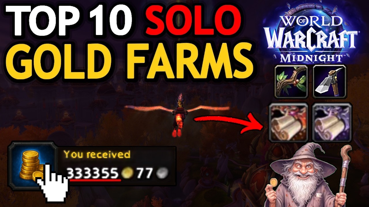 TOP 10 BEST Solo Gold Farms in WoW Midnight!👀EXPLAINED IN  2 MINUTES [2026] Guide