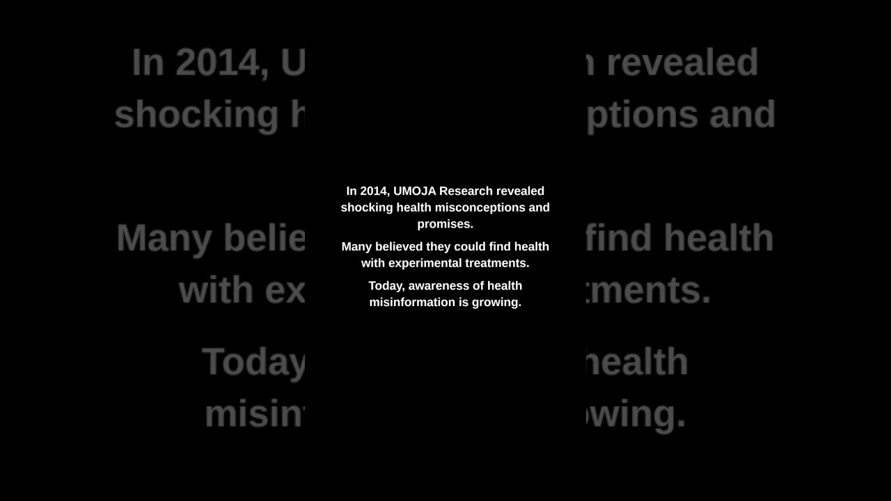 In 2014, UMOJA Research revealed shocking health misconceptions and promises.