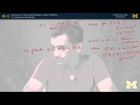 08.13. Summary of initial and boundary value problems of continuum mechanics