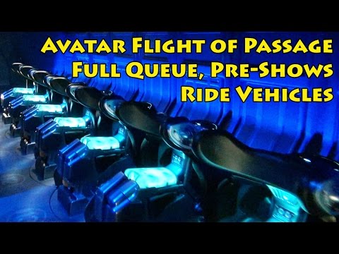 Avatar Flight of Passage FULL Queue, Pre-Shows, Ride Vehicles, Pandora - The World of Avatar