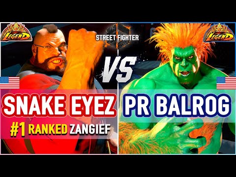 SF6 🔥 Snake Eyez (#1 Ranked Zangief) vs PR-Balrog (Blanka) 🔥 SF6 High Level Gameplay