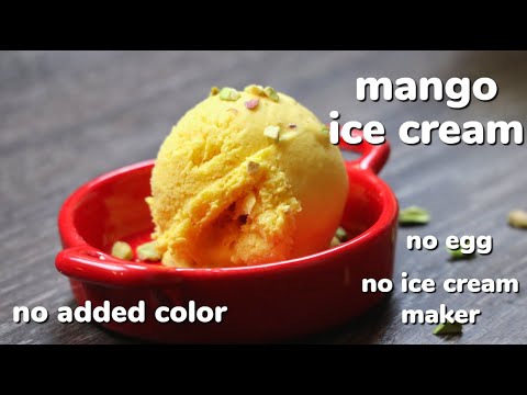 Mango Ice Cream Recipe - (3 Ingredients) | పాలతో పనిలేకుండా మామిడిపండు ఐస్ క్రీమ్ | Sowji's Kitchen