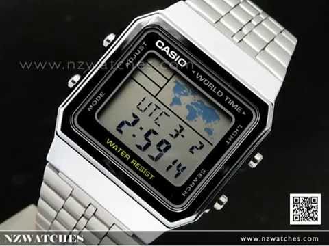 Casio World Time Alarms Digital Watch A500WA-1DF
