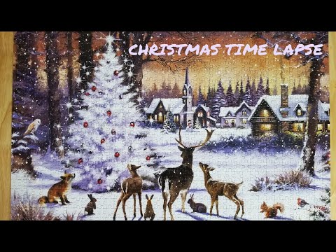 Christmas Gathering Jigsaw Puzzle Time Lapse 1000 Pieces (Oddly Satisfying)
