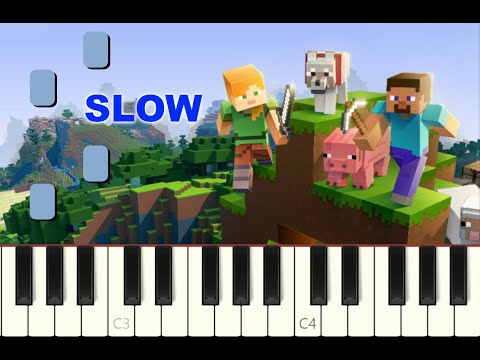 Rainbow Piano Tuto - SLOW piano tutorial "WET HANDS" from MINECRAFT video game, with free sheet music (pdf)
