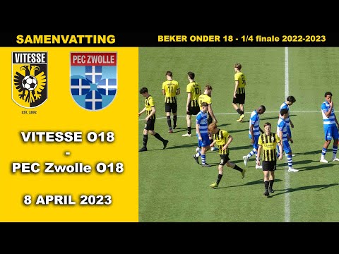 Beker 1/4 finale | Samenvatting Vitesse O18 - PEC Zwolle O18 zaterdag 8 april 2023