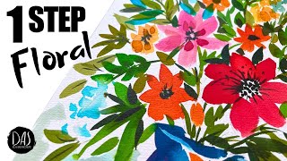 How to paint a vase of vibrant watercolour flowers real time fully narrated!