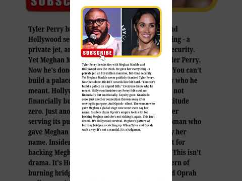 1 Min Ago: Oprah DROPS SHOCKING BOMBSHELL Linking Meghan Markle DIRECTLY to Tyler Perry