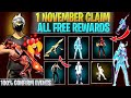 1 NOVEMBER 100 CONFIRM REWARDS EVO DREAM SPACE BUNDLE DATE FREE FIRE NEW EVENT FF NEW EVENT