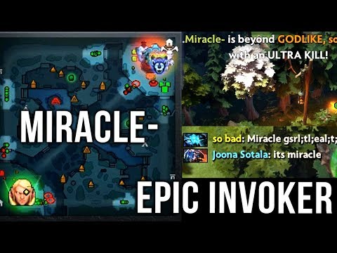 Miracle- Most EPIC Invoker 2018 CRAZY Base Race - Refresher Orb + Octarine Build - Dota 2