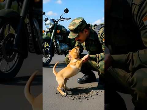 A Kind American Soldier Saved This Crying Puppy’s Mom ❤️😭#dog #army #usa