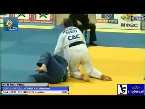 Judo 2010 EC Juniors Samokov Maryna Slutskaya BLR   Janine Penders NED  78kg final