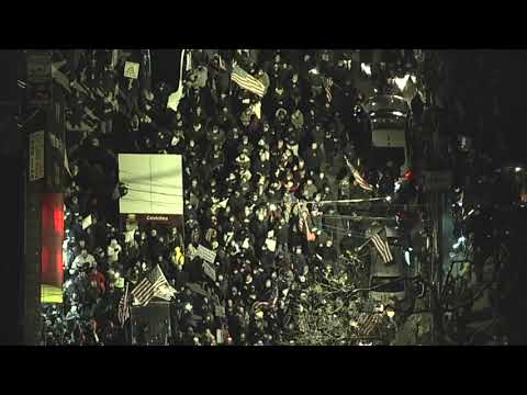 Mac’s Public House COVID restriction protest draws large crowd (aerial video)