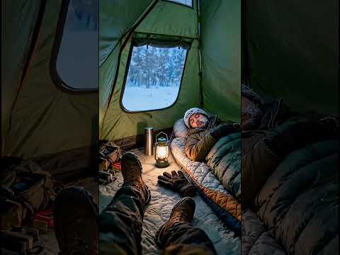 Frozen Morning: Survival Tent During a Blizzard storm #camping#babifreitas#blizzard