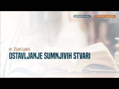 OSTAVLJANJE SUMNJIVIH STVARI - dr. Zijad Ljakić