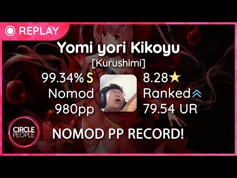 osu! | SWAGGYSWAGSTER |  ICDD - Yomi yori Kikoyu [Kurushimi] 99.34% FC | 980pp #1 | NOMOD PP RECORD!
