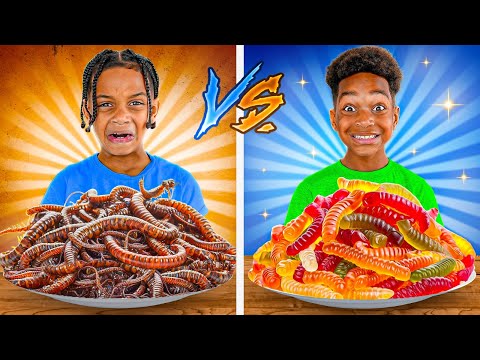 REAL FOOD VS GUMMY FOOD CHALLENGE | The Prince Family Clubhouse
