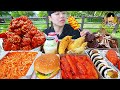 ASMR MUKBANG | Crispy Fried Chicken, Cheese burger, kimbap recipe ! eating