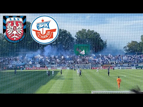 Stimmung und Rauch der Rostocker beim Pokalspiel | FSV Frankfurt vs Hansa Rostock 13.08.23