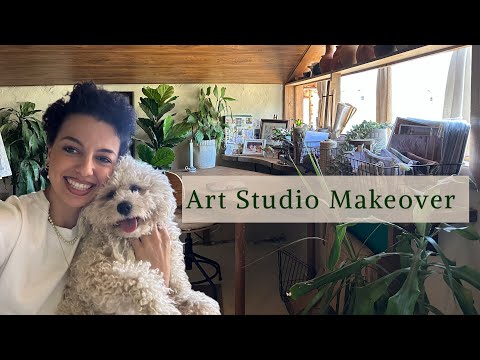 Eclectic Art Studio Makeover | Renovate, Decorate, Declutter & Organize with me