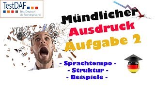 TestDaF. Mündlicher Ausdruck. Aufgabe 2. Mögliche Antwort