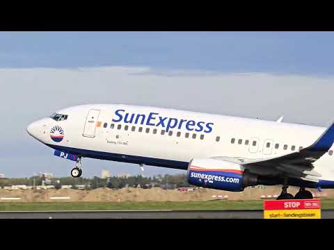 Turkish Sunshine Flight ☀️ SunExpress 737-800 (TC-SPJ) Powerful Takeoff at Amsterdam Schiphol