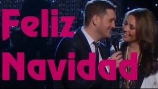 Michael Bublé &amp; Thalía -  Feliz Navidad (lyrics)